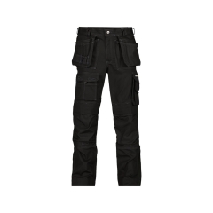 Pantalon de travail multi-poches canvas Cordura genoux Noir coupe longue – Dassy Texas