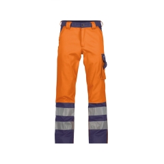 Pantalon haute visibilité multipoches 245 g/m² ISO EN 20471 Classe 2 Orange fluo/marine – Dassy Lancaster