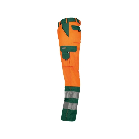 Pantalon haute visibilité multipoches 300 g/m² classe 2 Orange fluo/vert – Dassy Lancaster