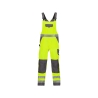 Cotte à bretelles haute visibilité multipoches avec genouillères Jaune fluo/gris ciment – Dassy Toulouse