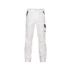 Pantalon de travail bicolore multipoches coupe droite 245 g/m² Blanc/gris ciment coupe courte – Dassy Nashville