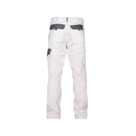 Pantalon de travail bicolore multipoches coupe droite 245 g/m² Blanc/gris ciment coupe courte – Dassy Nashville