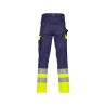 Pantalon de travail haute visibilité 300 g/m² multipoches Marine/jaune coupe courte – Dassy Omaha