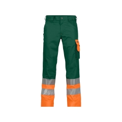 Pantalon de travail haute visibilité classe 1 multipoches Vert/orange fluo coupe courte – Dassy Omaha