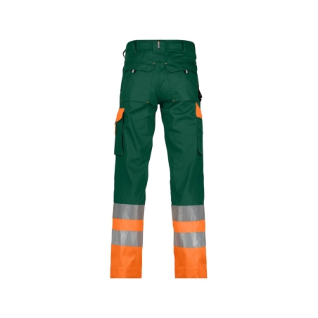 Pantalon de travail haute visibilité classe 1 multipoches Vert/orange fluo coupe courte – Dassy Omaha