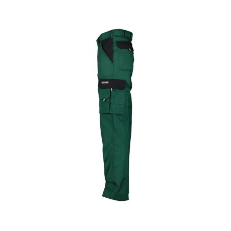 Pantalon de travail bicolore multipoches coupe droite 245 g/m² Vert/noir coupe longue – Dassy Nashville