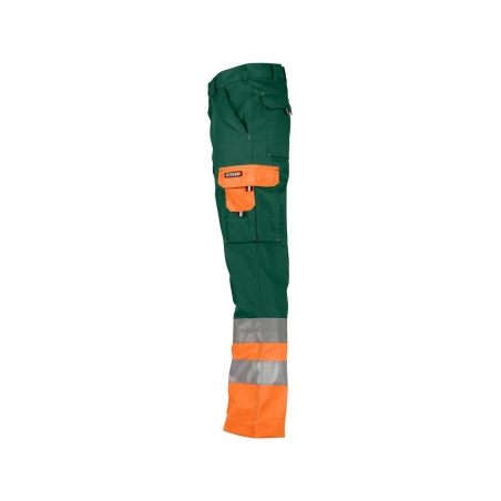 Pantalon de travail haute visibilité classe 1 multipoches Vert/orange fluo coupe courte – Dassy Omaha