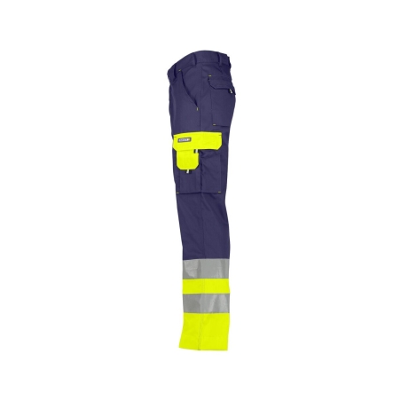 Pantalon de travail haute visibilité 300 g/m² multipoches Marine/jaune – Dassy Omaha