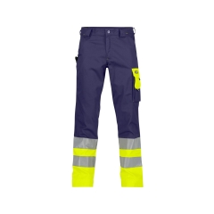 Pantalon de travail haute visibilité classe 1 multipoches Marine/jaune – Dassy Omaha