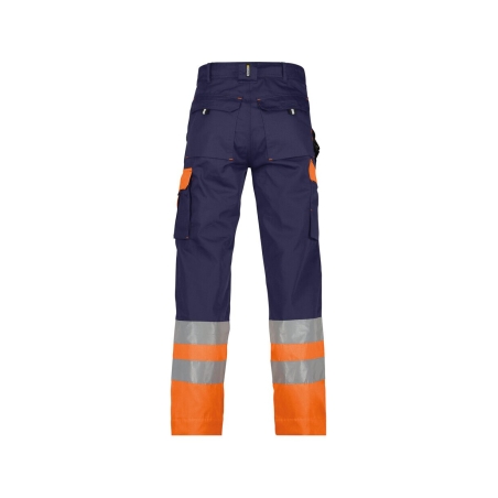 Pantalon de travail haute visibilité classe 1 multipoches Marine/orange coupe longue – Dassy Omaha