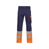 Pantalon de travail haute visibilité 300 g/m² multipoches Marine/orange – Dassy Omaha