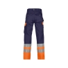 Pantalon de travail haute visibilité 300 g/m² multipoches Marine/orange – Dassy Omaha
