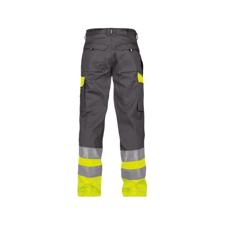 Pantalon de travail haute visibilité classe 1 multipoches Gris ciment/jaune fluo – Dassy Omaha