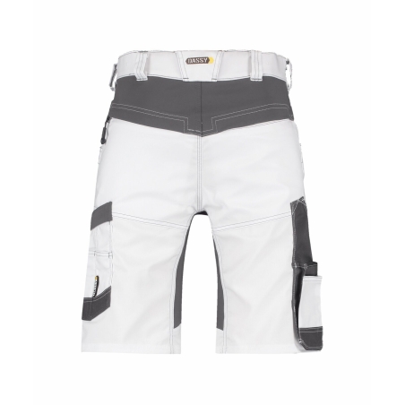 Bermuda de travail stretch multipoches Cordura Blanc/gris anthracite – Dassy Axis