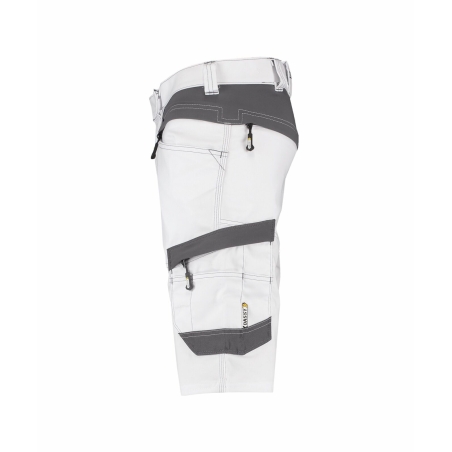Bermuda de travail stretch multipoches Cordura Blanc/gris anthracite – Dassy Axis