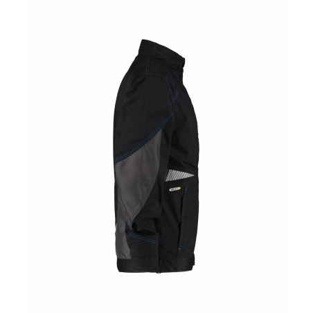 Veste de travail stretch Cordura coupe-vent poches zippées Noir/gris anthracite – Dassy Atom