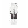Pantalon peintre femme stretch multipoches genouillères Blanc/gris anthracite – Dassy Dynax Women