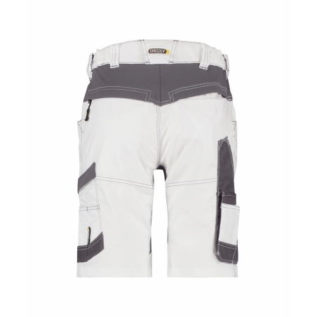 Bermuda de travail peintre stretch femme multipoches Blanc/gris anthracite – Dassy Axis Women