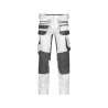Pantalon de travail stretch multipoches entrejambe long Blanc/gris anthracite – Dassy Flux