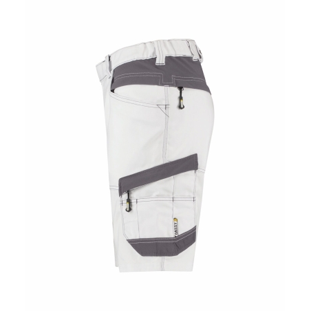 Bermuda de travail peintre stretch femme multipoches Blanc/gris anthracite – Dassy Axis Women