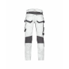 Pantalon de travail stretch multipoches entrejambe long Blanc/gris anthracite – Dassy Flux