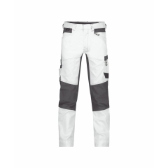 Pantalon de travail stretch quadri-directionnel multipoches Blanc/gris anthracite coupe courte – Dassy Helix