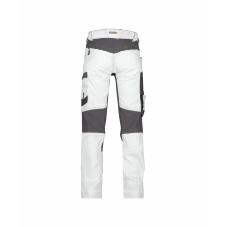 Pantalon de travail stretch quadri-directionnel multipoches Blanc/gris anthracite coupe courte – Dassy Helix