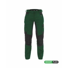 Pantalon de travail stretch multipoches coupe femme Vert bouteille/noir – Dassy Helix Women