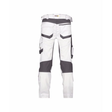 Pantalon de travail stretch multipoches coupe ajustée Blanc/gris anthracite coupe longue – Dassy Dynax
