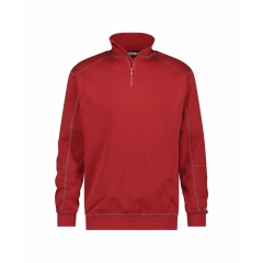 Sweat-shirt de travail zippé col montant 290 g/m² Rouge – Dassy Felix