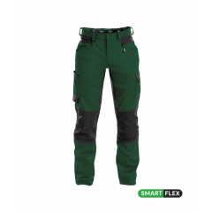 Pantalon de travail stretch quadri-directionnel multipoches Vert bouteille/noir – Dassy Helix
