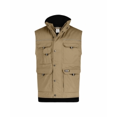 Gilet hiver doublure polaire multipoches avec biais réfléchissants Beige – Dassy Mons