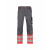 Pantalon de travail haute visibilité multipoches Cordura Gris ciment/rouge fluo coupe courte – Dassy Phoenix