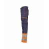 Pantalon de travail haute visibilité multipoches Cordura Marine/orange fluo coupe courte – Dassy Phoenix