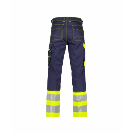 Pantalon de travail haute visibilité multipoches Cordura Marine/jaune fluo – Dassy Phoenix