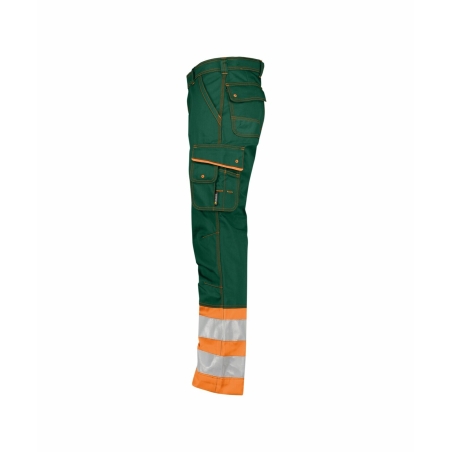 Pantalon de travail haute visibilité multipoches Cordura Vert/orange fluo – Dassy Phoenix