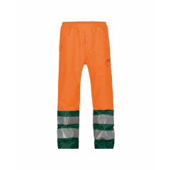 Pantalon haute visibilité imperméable classe 3 EN ISO 20471 Orange fluo/vert – Dassy Sola