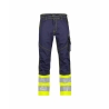 Pantalon de travail haute visibilité multipoches Cordura Marine/jaune fluo coupe courte – Dassy Phoenix