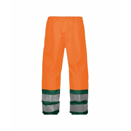 Pantalon haute visibilité imperméable classe 3 EN ISO 20471 Orange fluo/vert – Dassy Sola