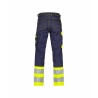Pantalon de travail haute visibilité multipoches Cordura Marine/jaune fluo coupe courte – Dassy Phoenix