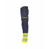 Pantalon de travail haute visibilité multipoches Cordura Marine/jaune fluo coupe courte – Dassy Phoenix