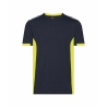 T-shirt de travail col rond avec détails réfléchissants Bleu nuit/jaune fluo – Dassy Tampico
