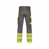 Pantalon de travail haute visibilité multipoches Cordura Gris ciment/jaune fluo coupe courte – Dassy Phoenix