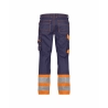 Pantalon de travail haute visibilité multipoches Cordura Marine/orange fluo – Dassy Phoenix