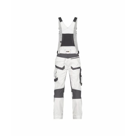 Cotte à bretelles stretch multipoches Cordura Blanc/gris coupe longue – Dassy Tronix