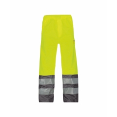 Pantalon haute visibilité imperméable classe 3 EN ISO 20471 Jaune fluo/gris ciment – Dassy Sola