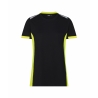 T-shirt de travail femme col rond avec détails réfléchissants Noir/jaune fluo – Dassy Tampico Women
