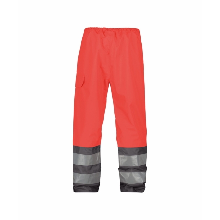 Pantalon haute visibilité imperméable classe 3 EN ISO 20471 Rouge fluo/gris ciment – Dassy Sola