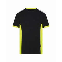 T-shirt de travail col rond avec détails réfléchissants Noir/jaune fluo – Dassy Tampico