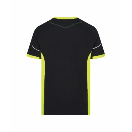 T-shirt de travail col rond avec détails réfléchissants Noir/jaune fluo – Dassy Tampico